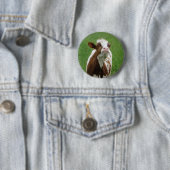 Melkmelk Koe op het Boerderij Ronde Button 5,7 Cm (In situ)