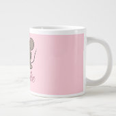 Melkmuis - in Pastel roze monogrammen Grote Koffiekop (Rechts)