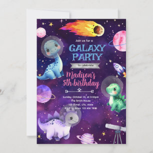 Melkpad dinosaurus verjaardagsfeest uitnodiging