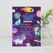 Melkpad dinosaurus verjaardagsfeest uitnodiging (Staand voorkant)