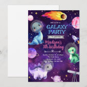 Melkpad dinosaurus verjaardagsfeest uitnodiging (Voorkant / Achterkant)