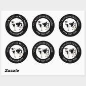 Melkpictogram Koe Logo Aangepast 3" Ronde Sticker (Vel)