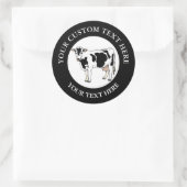 Melkpictogram Koe Logo Aangepast 3" Ronde Sticker (Tas)