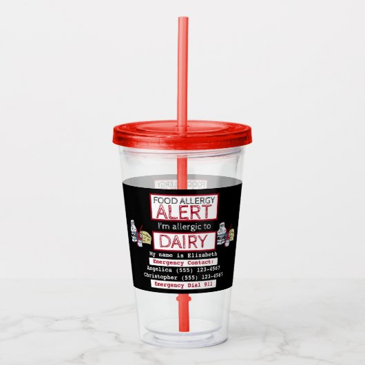 Melkpoeder en wasgoed waarschuwingslabel acryl drinkbeker (Voorkant)