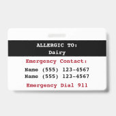 Melkpoeder en wasgoed waarschuwingslabel badge (Achterkant)