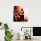 Melkpoeder van Johannes Vermeer Poster (Thuiskantoor)