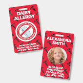 Melkpoeder voor voedselallergie Waarschuwingsbord  Badge (Front & Back)