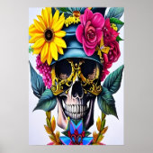 Melkschedel, gouden bril, pet | AI Art. Poster (Voorkant)