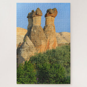 Melkschoorstenen bij zonsondergang legpuzzel