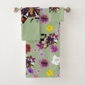 Melkslang Exotische Bloem Groen Bad Handdoek (Insitu)