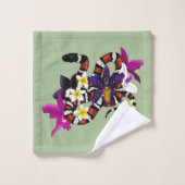 Melkslang Exotische Bloem Groen Bad Handdoek (Wasdoekje)