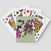 Melkslang Exotische Bloem Groen Pokerkaarten (Achterkant)