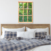 Melksproeier Uitzicht van de Garden 3D-effectvenst Canvas Afdruk (Insitu (Slaapkamer))