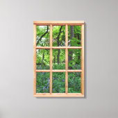 Melksproeier Uitzicht van de Garden 3D-effectvenst Canvas Afdruk (Voorkant)