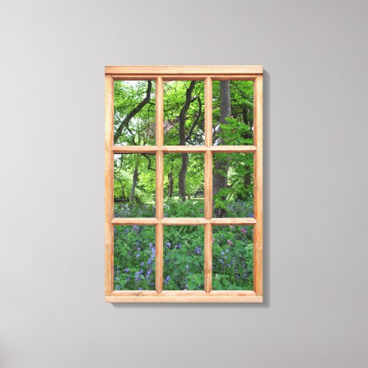 Melksproeier Uitzicht van de Garden 3D-effectvenst Canvas Afdruk (Voorkant)