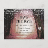 Melksprookjesroze bosroze bewaart de datum aankondigingskaart (Voorkant)