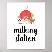 Melkstation boerderij Birthday Party Poster (Voorkant)