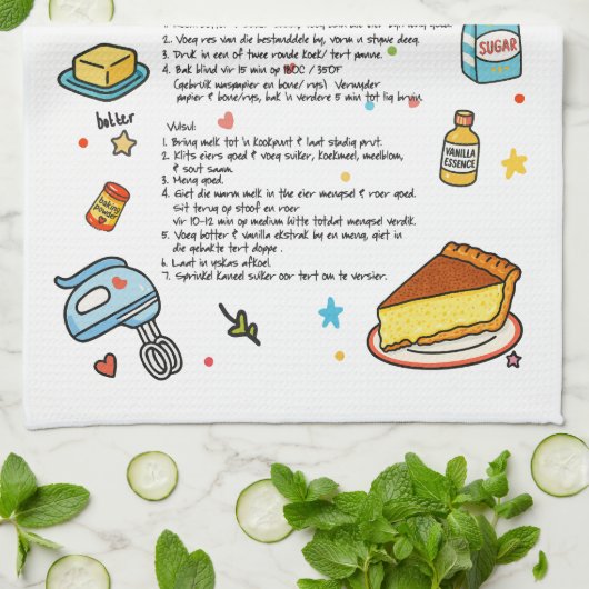 Melktaart recept handdoek Afrikaans (Gevouwen)