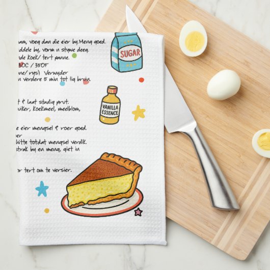 Melktaart recept handdoek Afrikaans (Quarter Fold)