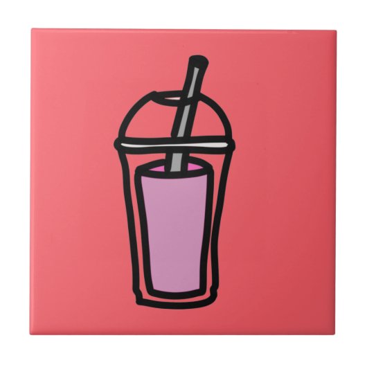 Melkthee Bubble Tea schattige teen drink Tegeltje (Voorkant)