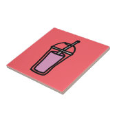 Melkthee Bubble Tea schattige teen drink Tegeltje (Zijkant)