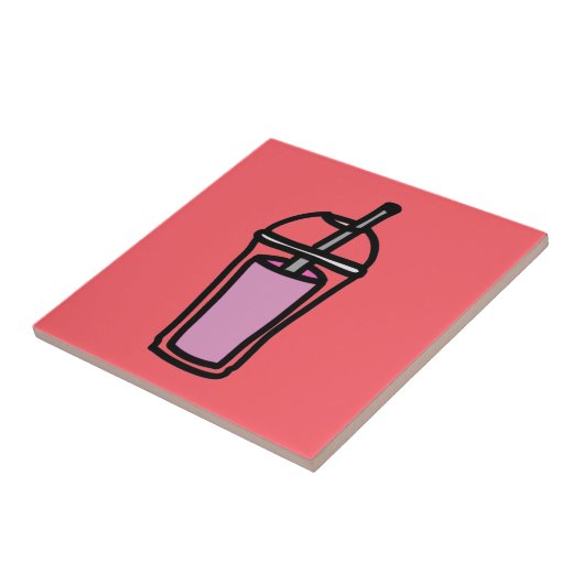 Melkthee Bubble Tea schattige teen drink Tegeltje (Zijkant)