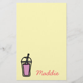 Melkthee Bubble Tea teen meisje roze Briefpapier