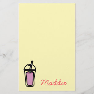 Melkthee Bubble Tea teen meisje roze Briefpapier