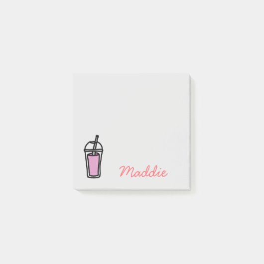 Melkthee Bubble Tea teen meisje roze Post-it® Notes (Voorkant)
