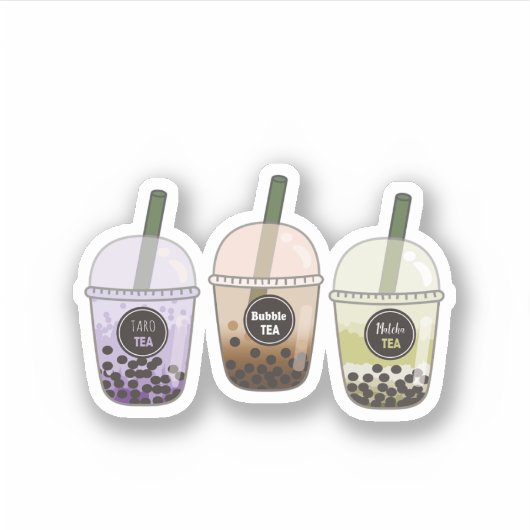 Melkthee Flavors | Cute Boba Tea Stickers (Voorkant)