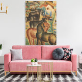 melktijd op het Boerderij Canvas Afdruk (Insitu (Woonkamer))