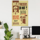 Melktrucker FDA Waarschuwing 1940 WPA  Gezondheid Poster (Thuiskantoor)