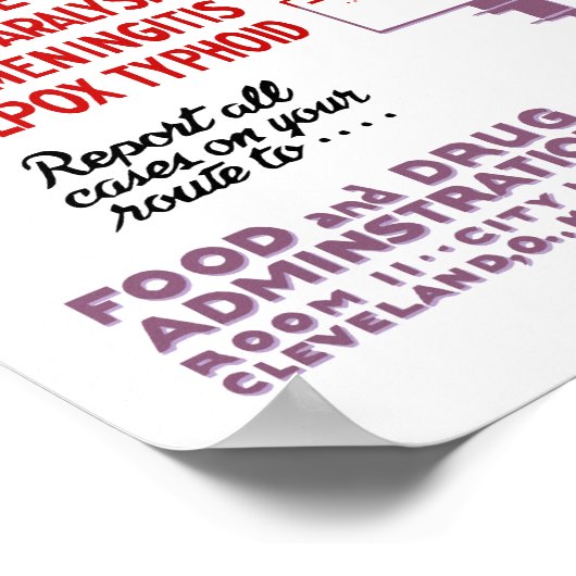 Melktrucker FDA-waarschuwing Poster (Hoek)