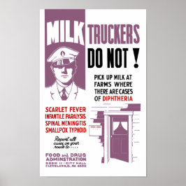 Melktrucker FDA-waarschuwing Poster