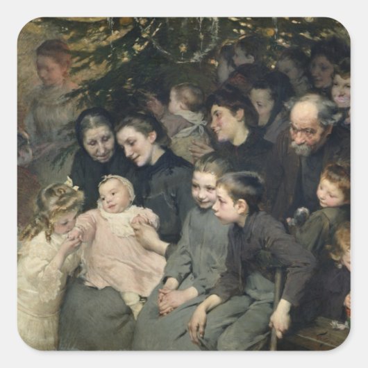 Melkval in Belleville Vierkante Sticker (Voorkant)