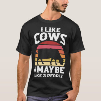 Melkveeboer Retro Ik Hou Van Koeien En Misschien V T-shirt