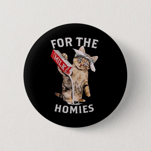 Melkvet voor de huizen ronde button 5,7 cm (Voorkant)