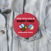 Melkvrij bijen Gepersonaliseerd Alarm voor allergi Ronde Button 4,0 Cm (In situ)