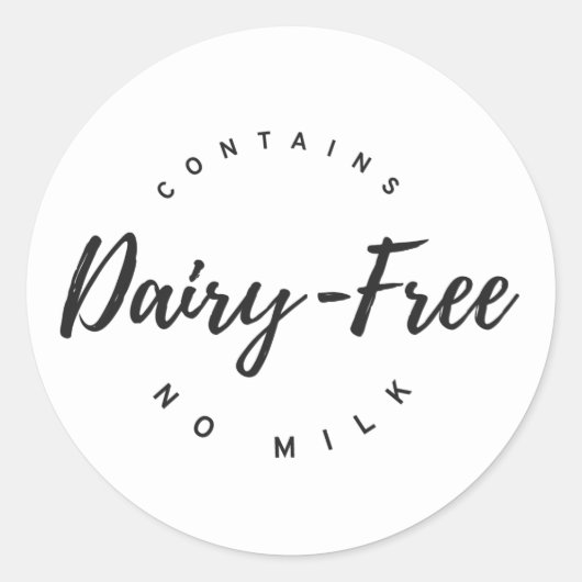 Melkvrij Ronde Sticker (Voorkant)