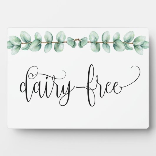 Melkvrije Eucalyptus tabletop met easel Plaque Fotoplaat (voorkant)