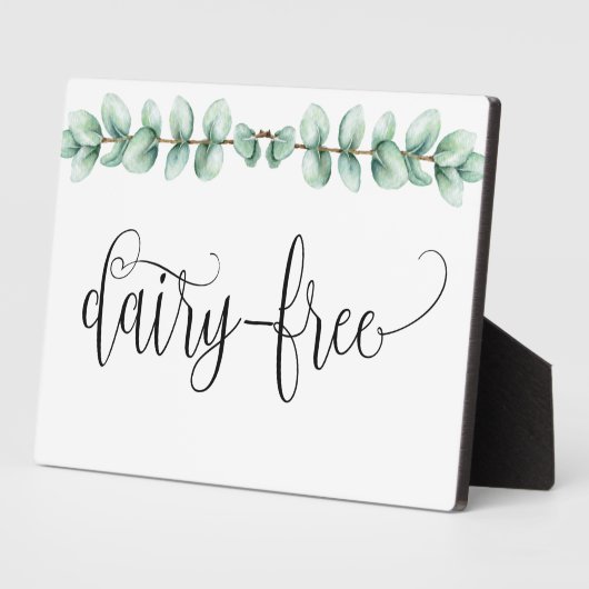 Melkvrije Eucalyptus tabletop met easel Plaque Fotoplaat (Zijkant)