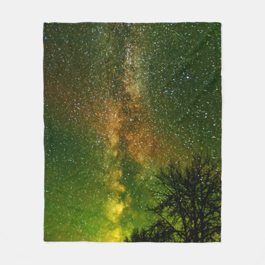 Melkweg & Aurora Borealis | Ontario Canada Fleece Deken (Voorkant)