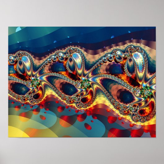 Melkweg Bloem Fractal Poster (Voorkant)