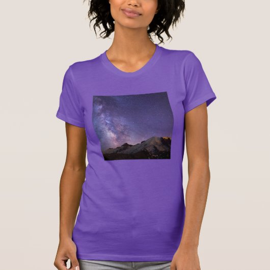 Melkweg en Mt. Rainier | Staat Washington T-shirt (Voorkant)