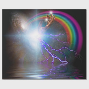 Melkweg en regenboog cadeaupapier