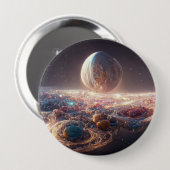 Melkweg en sterrenstelsels ronde button 4,0 cm (Voorkant /achterkant)