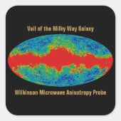 Melkweg Galaxy Veil Over WMAP Universe Vierkante Sticker (Voorkant)