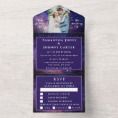 Melkweg heelal nevel sterrenhemel foto all in one uitnodiging (Binnen)