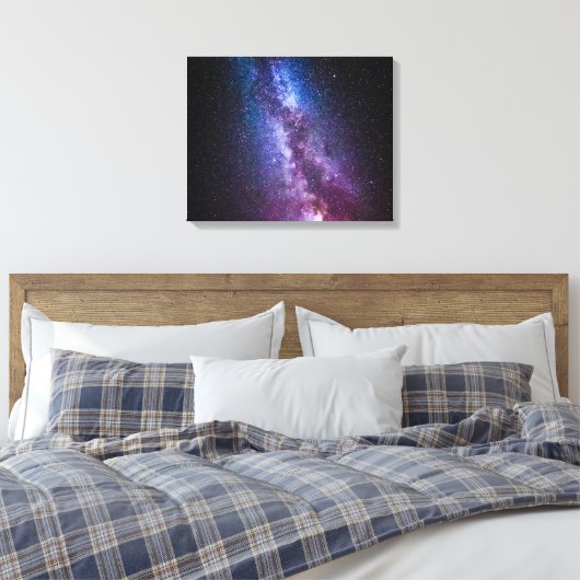 Melkweg heldere kleuren canvas afdruk (Insitu (Slaapkamer))