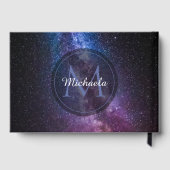 Melkweg heldere kleuren personaliseerbaar monogram gastenboek (Achterkant)